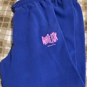 White Fox Boutique royal blue joggers, cuffed at the ankle size medium